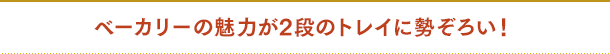 ベーカリーの魅力が2段のトレイに勢ぞろい!