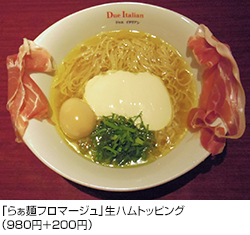 「らぁ麺フロマージュ」生ハムトッピング（980円＋200円）