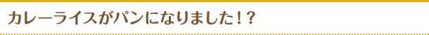 カレーライスがパンになりました!?