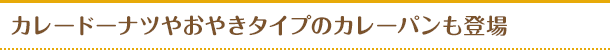 カレードーナツやおやきタイプのカレーパンも登場