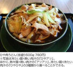 ひや肉うどん(並盛り500g 780円)